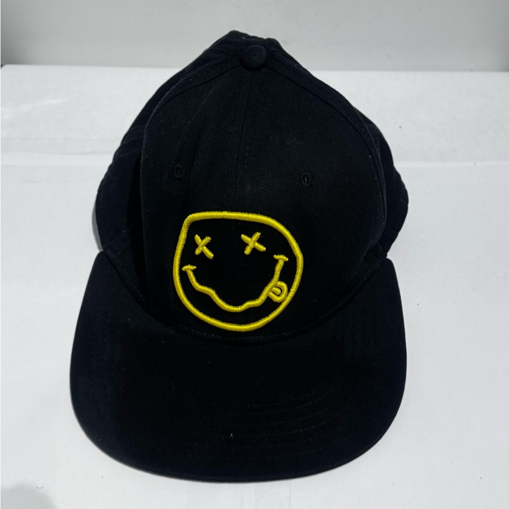 NIRVANA Black Cap with Yellow Smiley